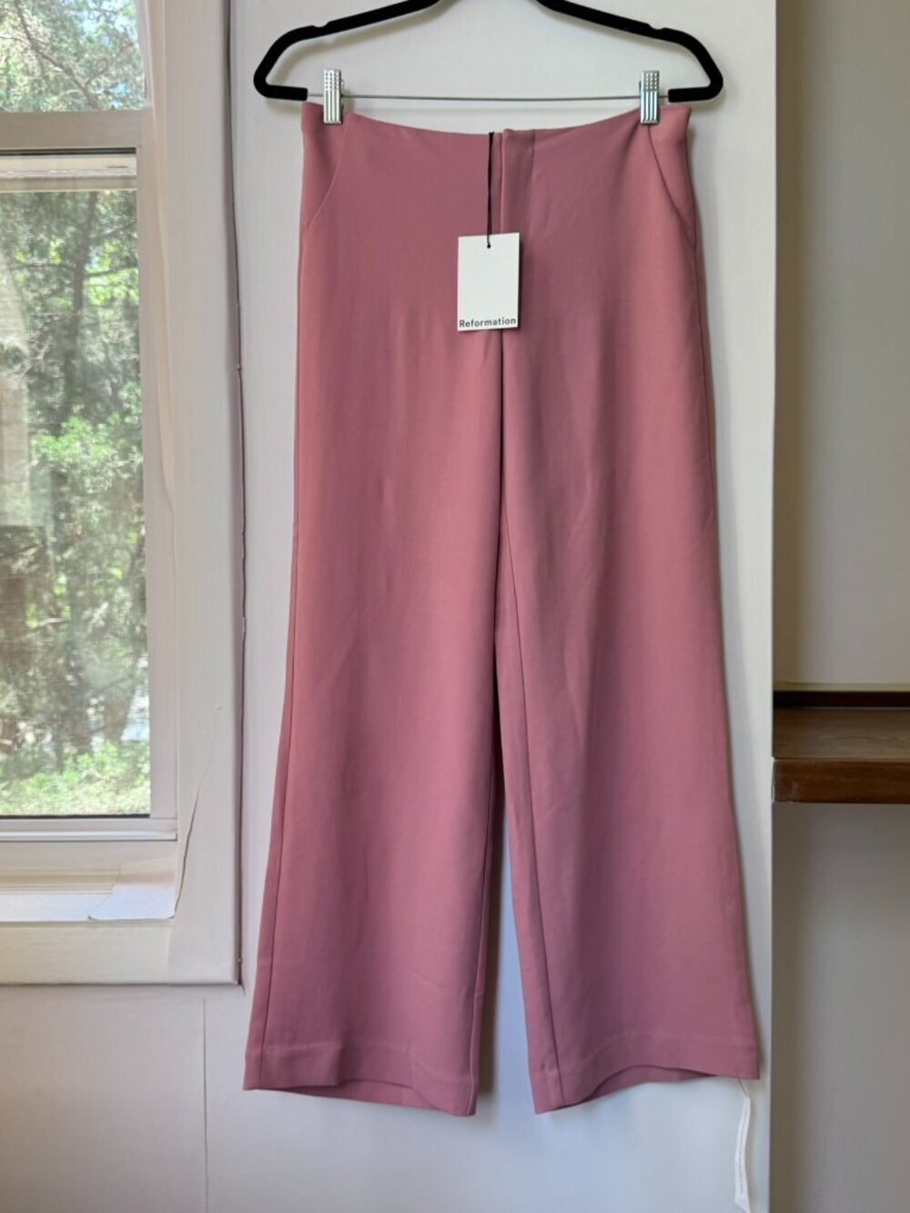 NWT Reformation Vida Low Rise Pants Dried Rose Pink 4P Petite